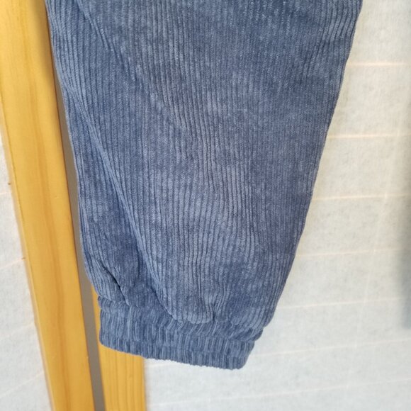 Japanese Biraki Corduroy Jogger Pants Dark Blue Pockets Men's Medium Streetwear - Picture 7 of 8